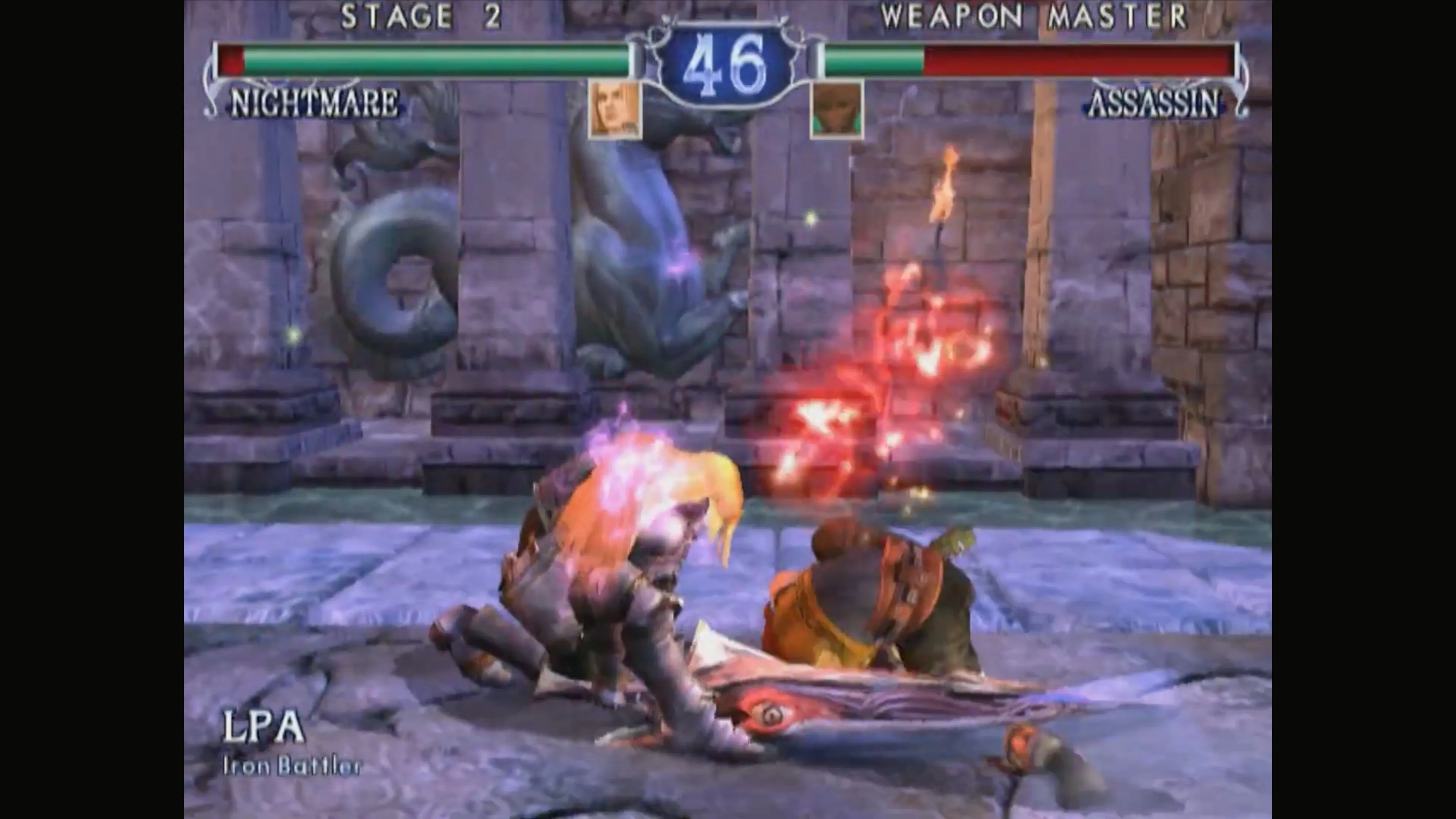 Ảnh chụp màn hình game đối kháng SoulCalibur II giả lập qua Nintendo Switch Online trên Switch 2