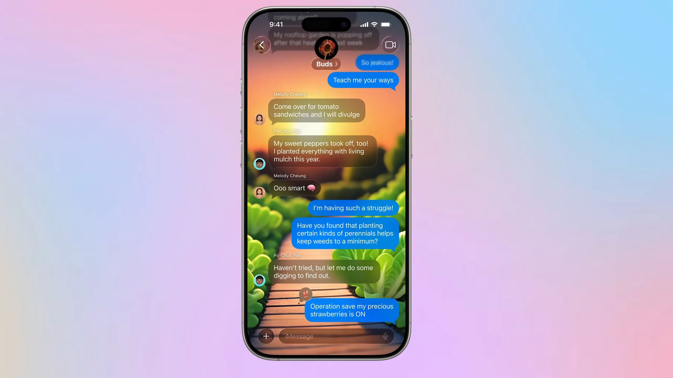 Đặt hình nền tùy chỉnh cho cuộc trò chuyện nhóm trong ứng dụng Tin nhắn trên iOS 26