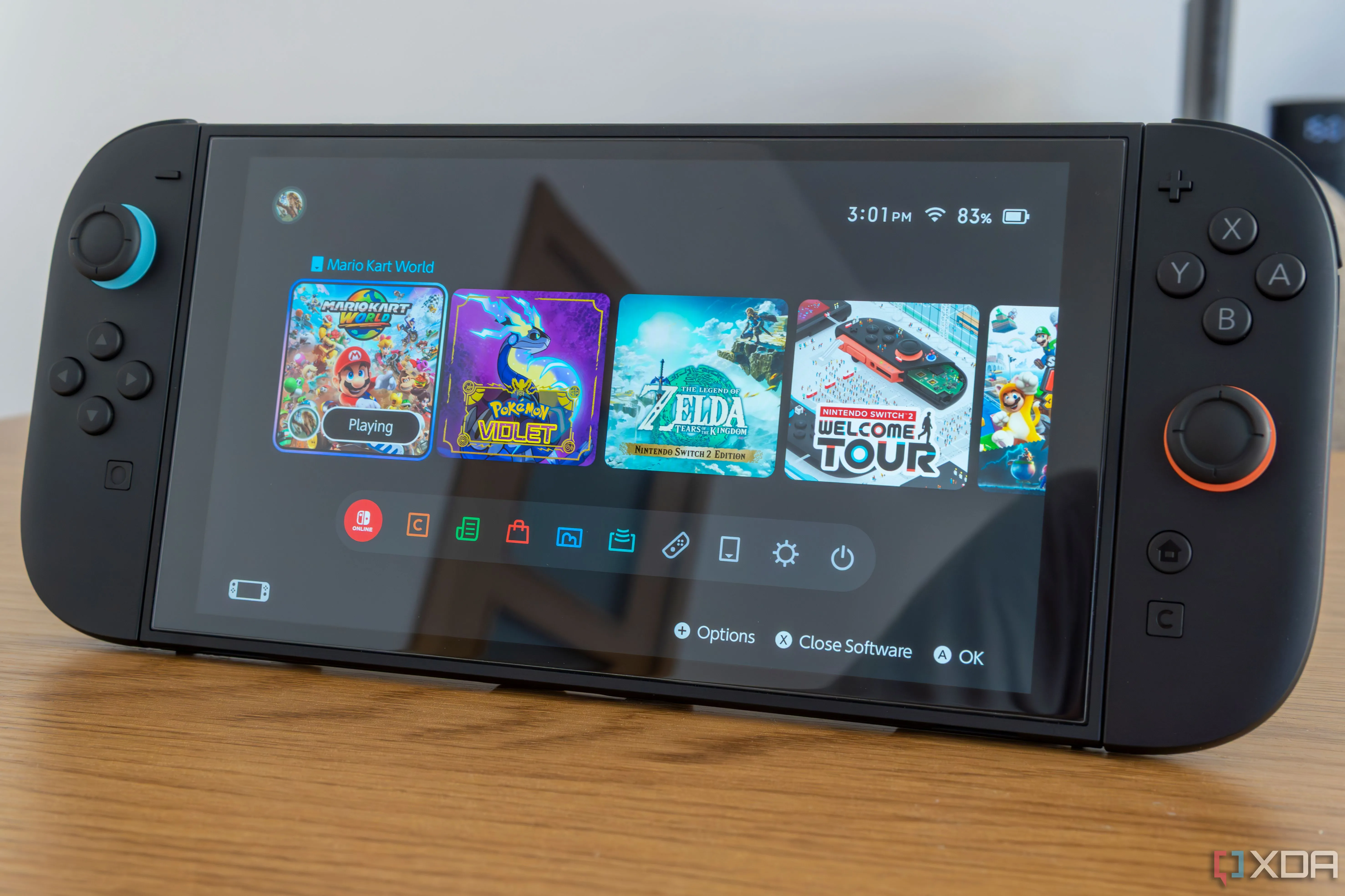 Giao diện Home của máy chơi game Nintendo Switch 2