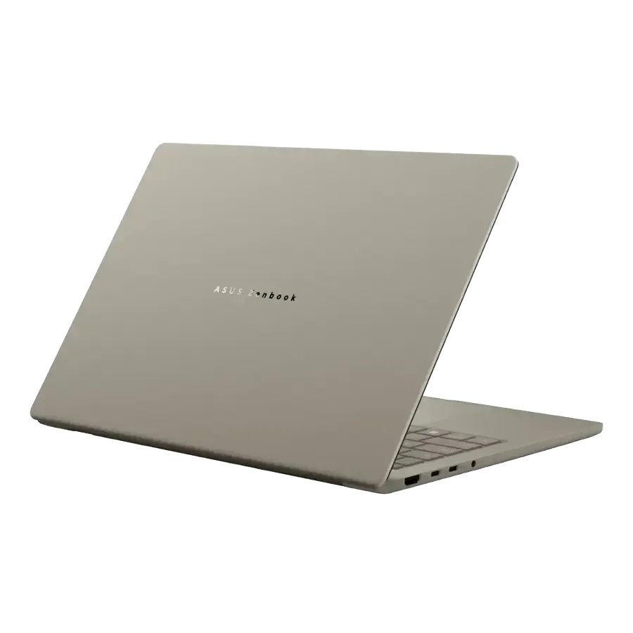 Laptop Asus Zenbook A14 màu vàng be, màn hình OLED hiển thị sáng rõ