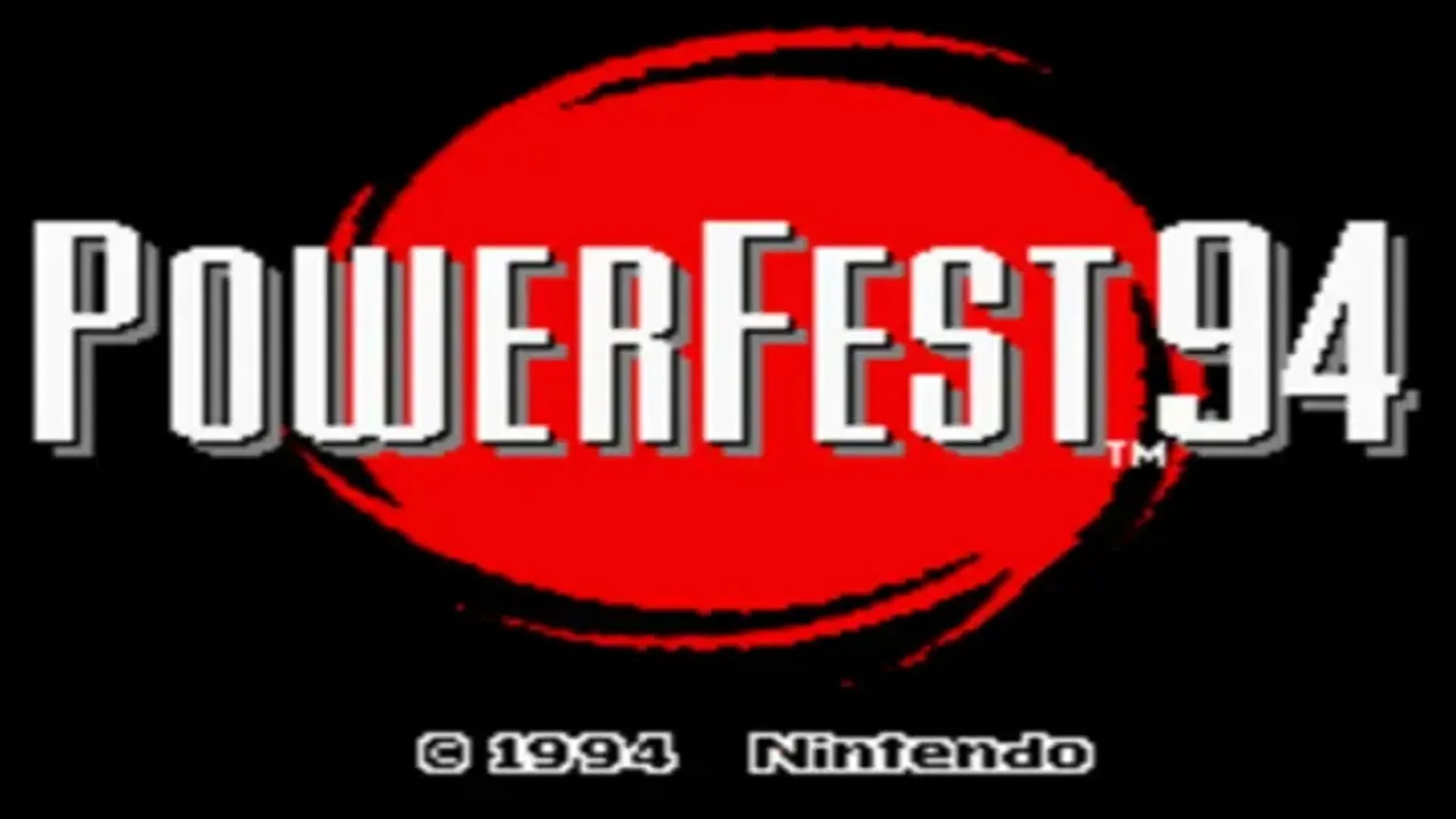 Màn hình tiêu đề mở đầu của băng game Nintendo Powerfest 1994.