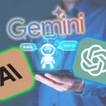 Biểu tượng các công cụ AI phổ biến như ChatGPT, Gemini, Claude cùng minh họa chatbot