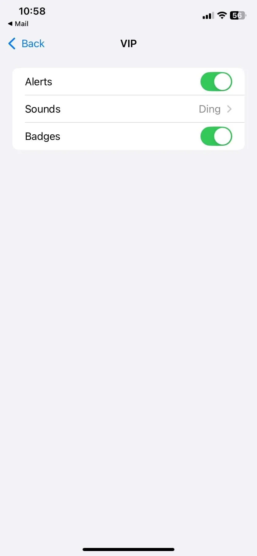 Cài đặt cảnh báo email VIP trên iPhone