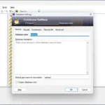 Cửa sổ cài đặt cơ sở dữ liệu KeePass với các tùy chọn mã hóa và nén