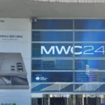 Sảnh chính tại triển lãm MWC 2024 đông đúc