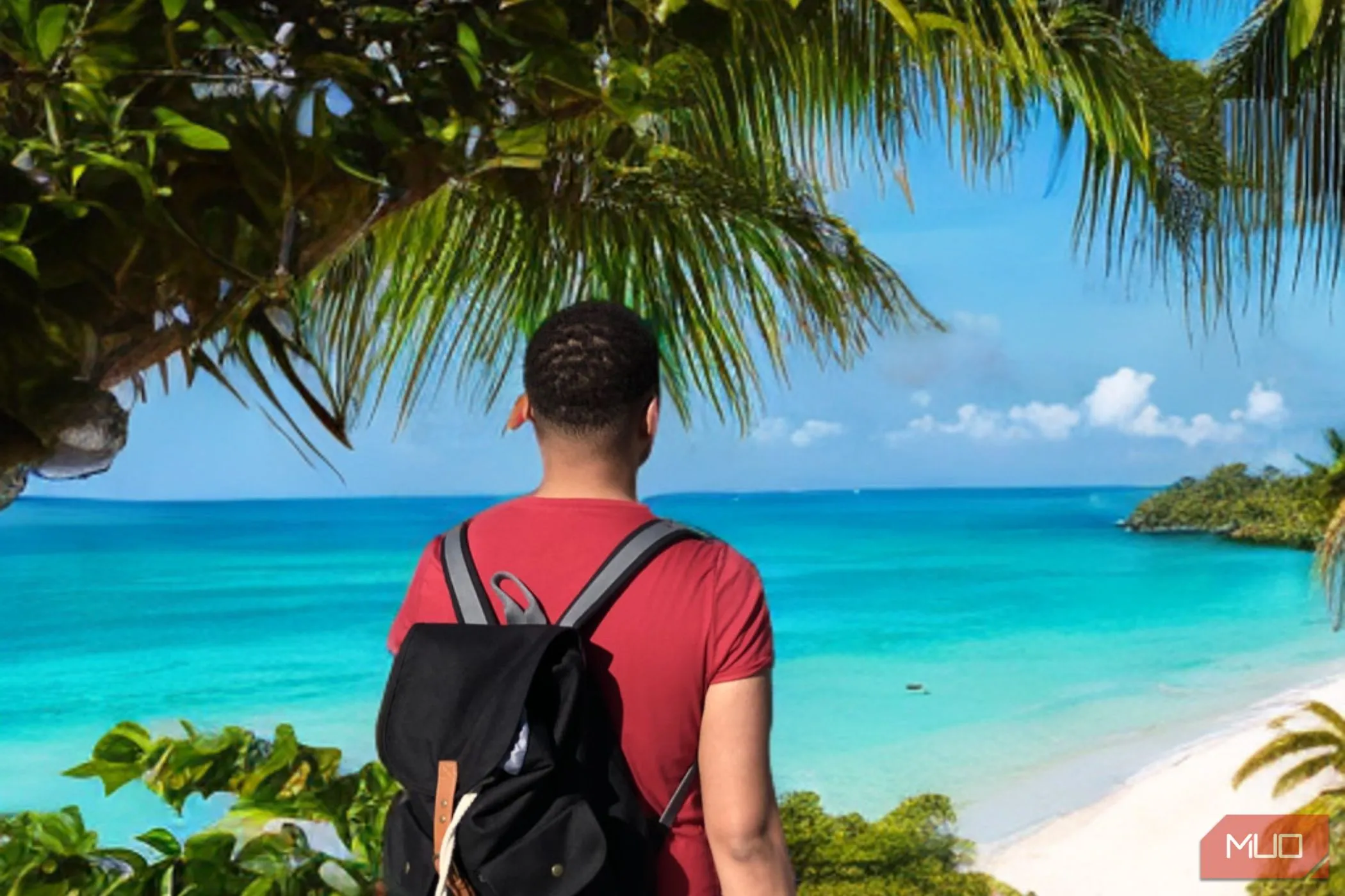 A photo of a person on a beach generated with AI