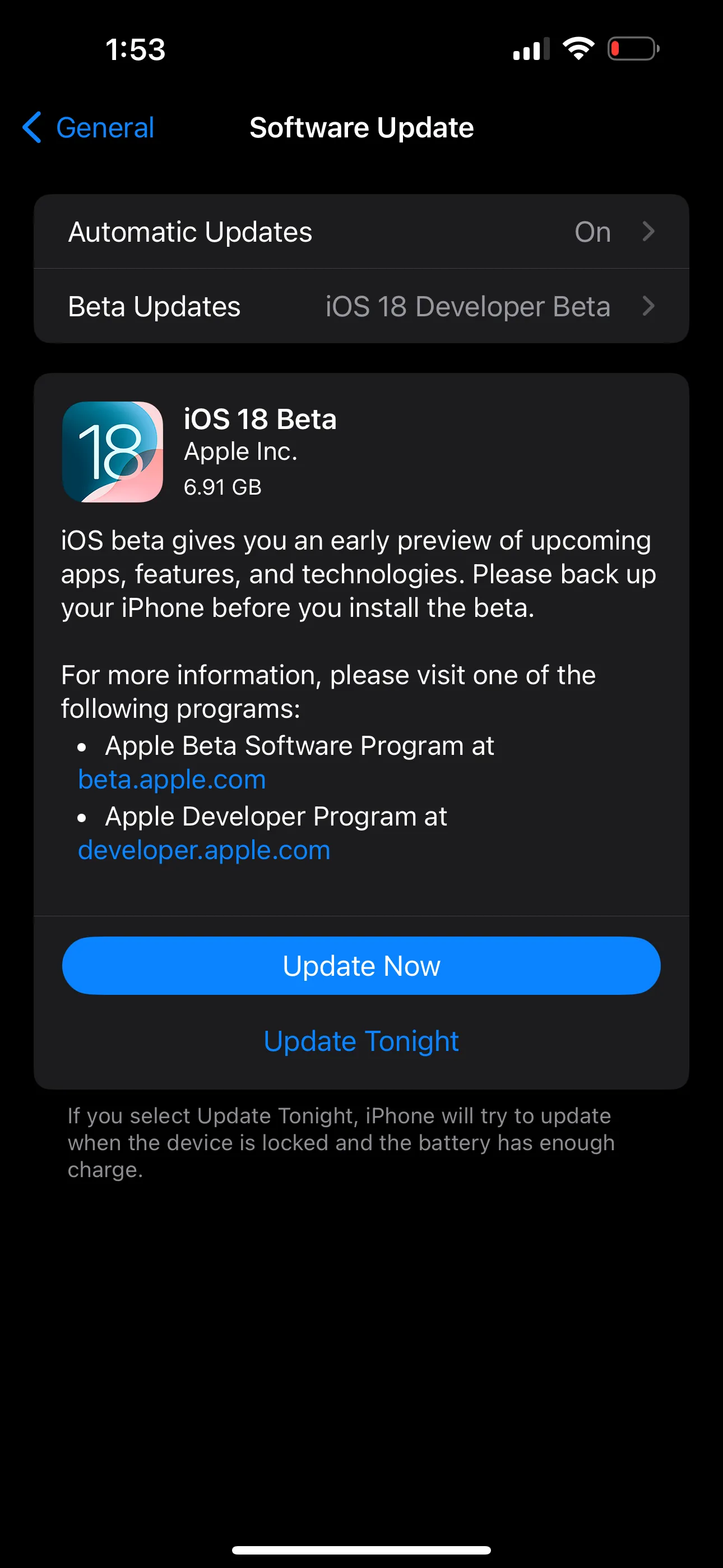 Bản cập nhật iOS 18 Beta xuất hiện trên iPhone