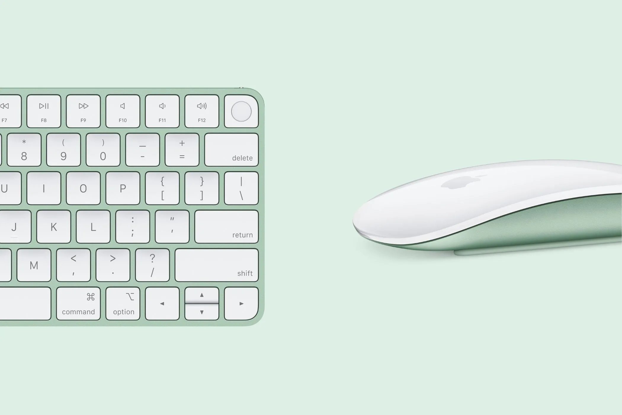 Bàn phím Magic Keyboard và chuột Magic Mouse màu xanh lá, phụ kiện cao cấp đi kèm iMac