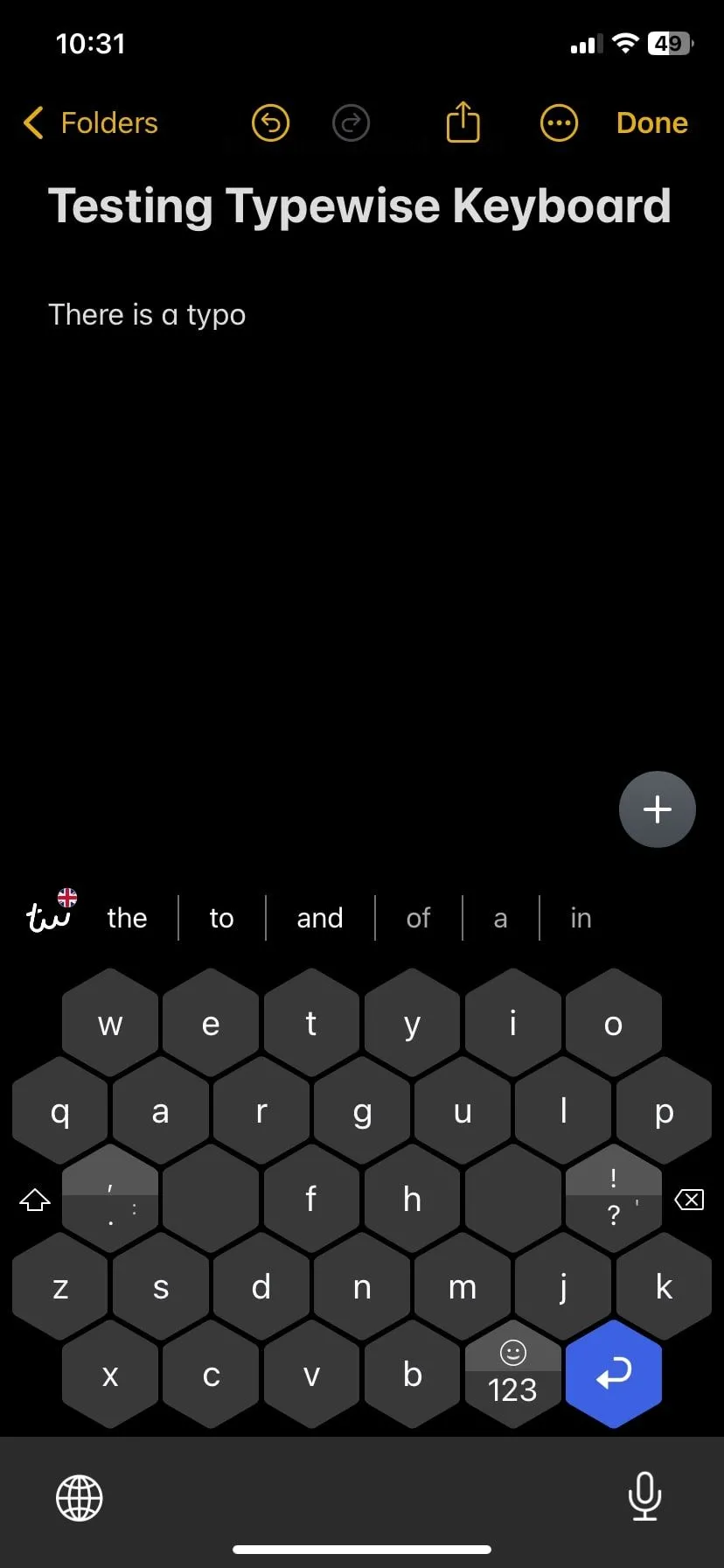 Bàn phím Typewise với bố cục lục giác độc đáo và gợi ý từ thông minh