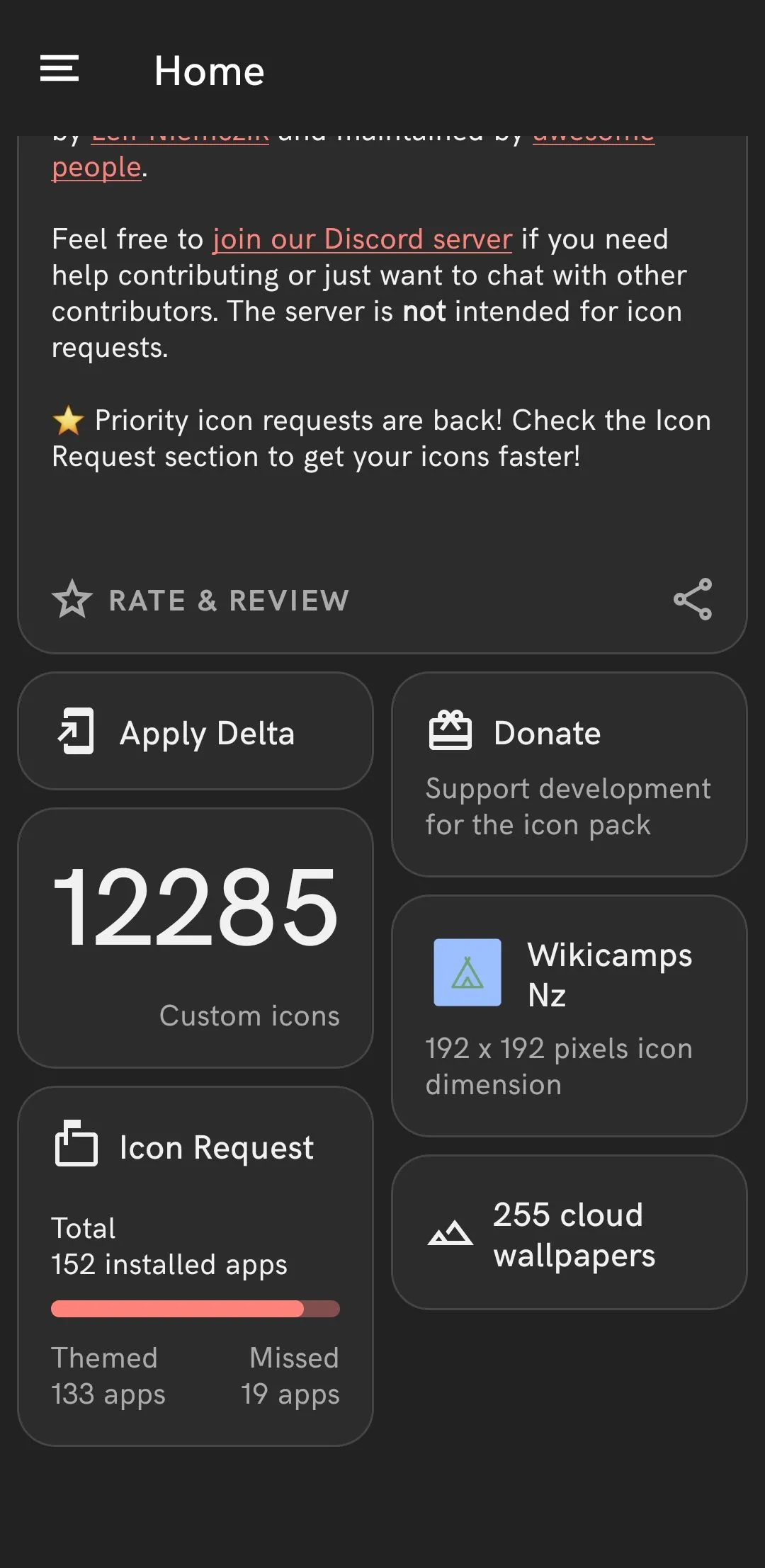 Các biểu tượng ứng dụng Delta Icon Pack trên điện thoại Android với màu sắc dịu nhẹ