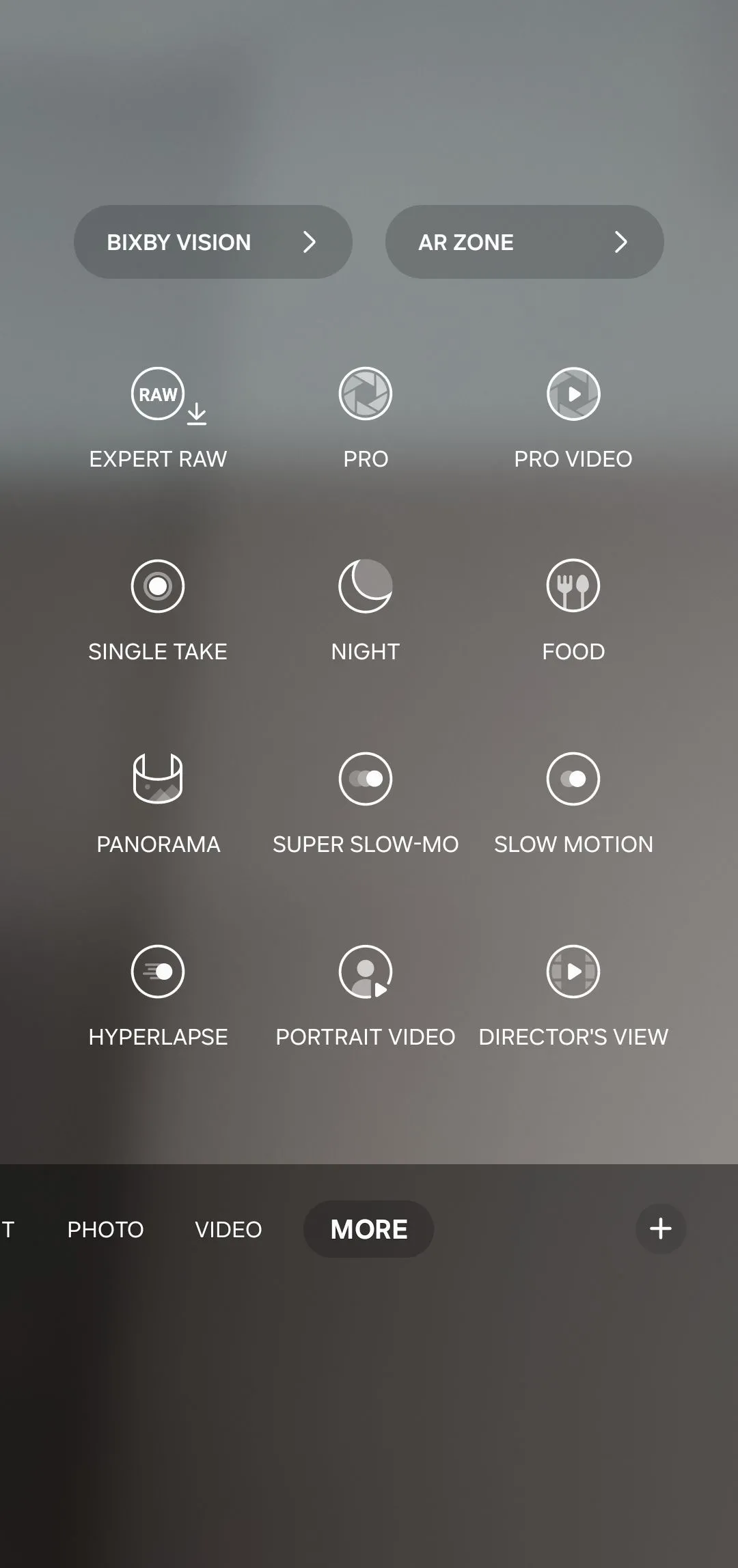 Các chế độ quay chụp nâng cao trong ứng dụng camera Samsung, bao gồm Chế độ Đạo diễn