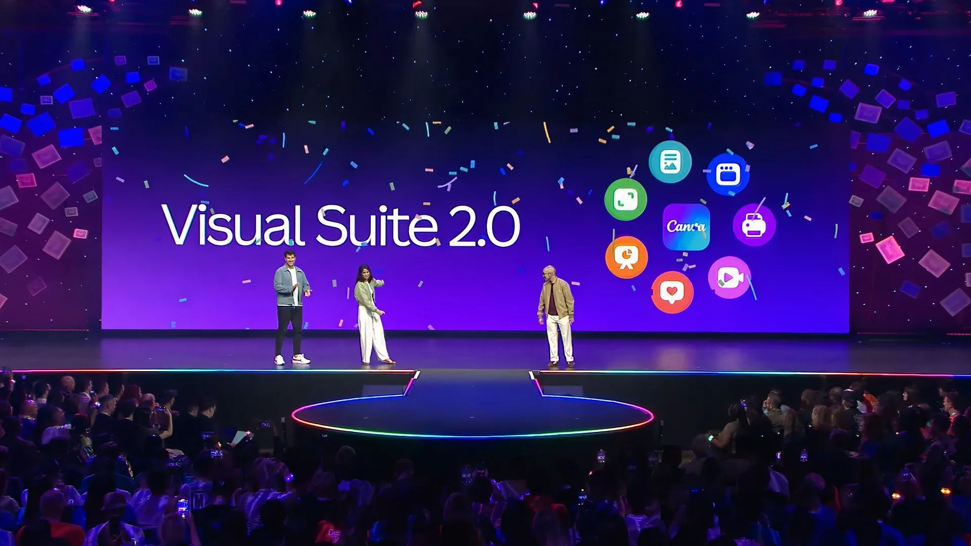 Các diễn giả trình bày về Visual Suite 2.0 tại sự kiện Canva Create 2025