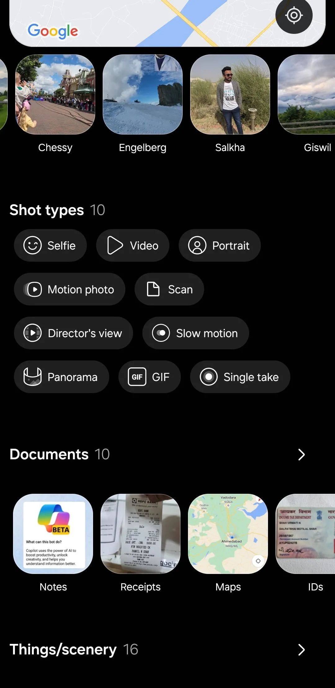 Các tùy chọn tìm kiếm trong ứng dụng Samsung Gallery