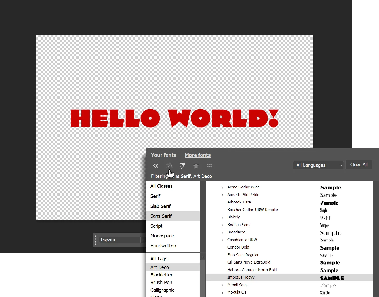 Cách xem trước và lọc font trong Font Browser của Adobe Photoshop