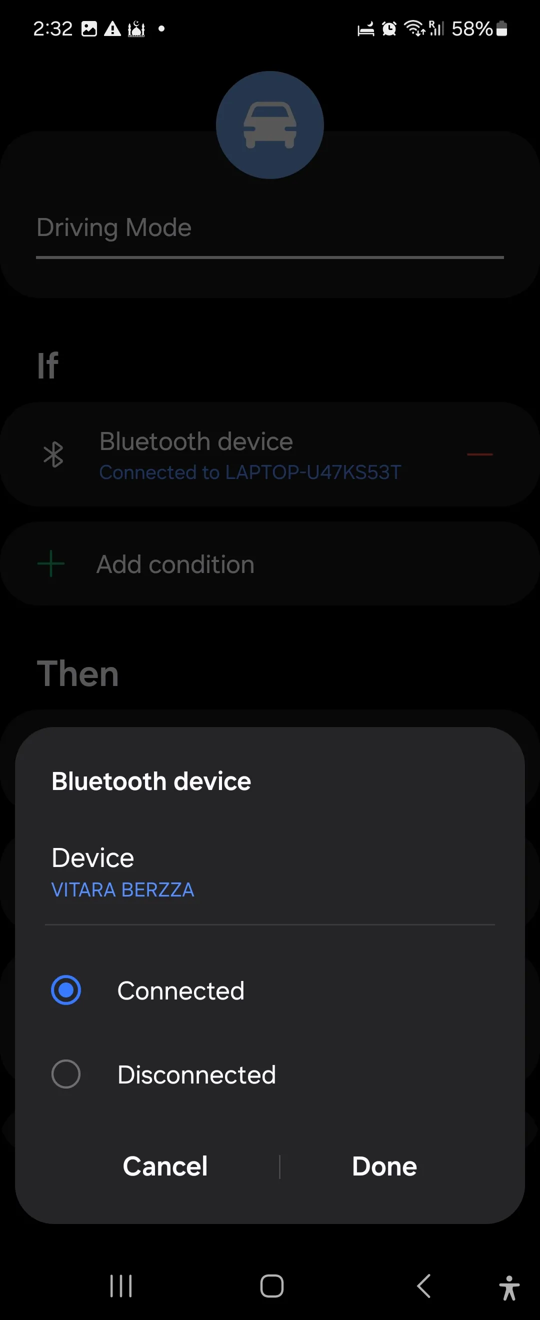 Cài đặt chế độ lái xe tự động bằng Bixby Routines trên Galaxy Z Flip