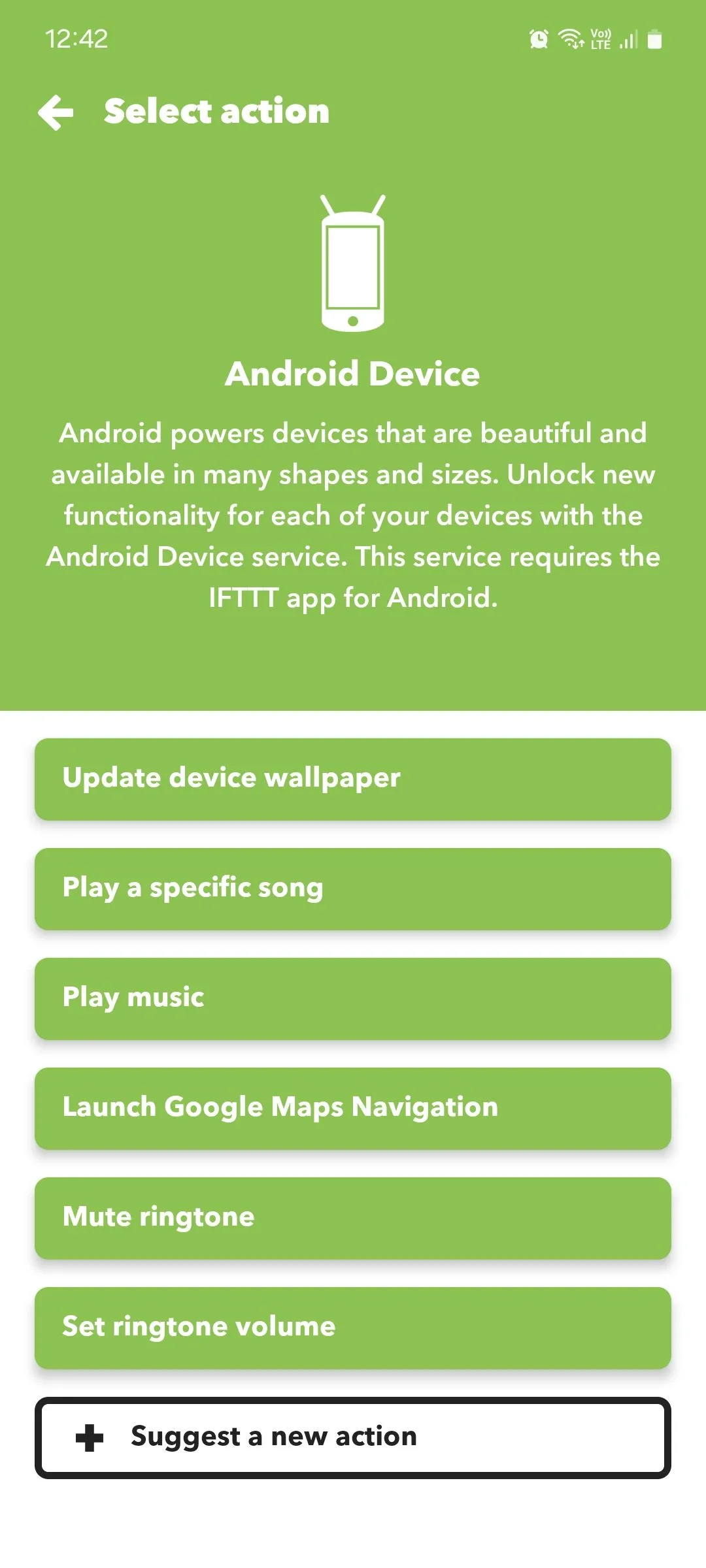 Cài đặt hành động cho Applet IFTTT trên điện thoại Android