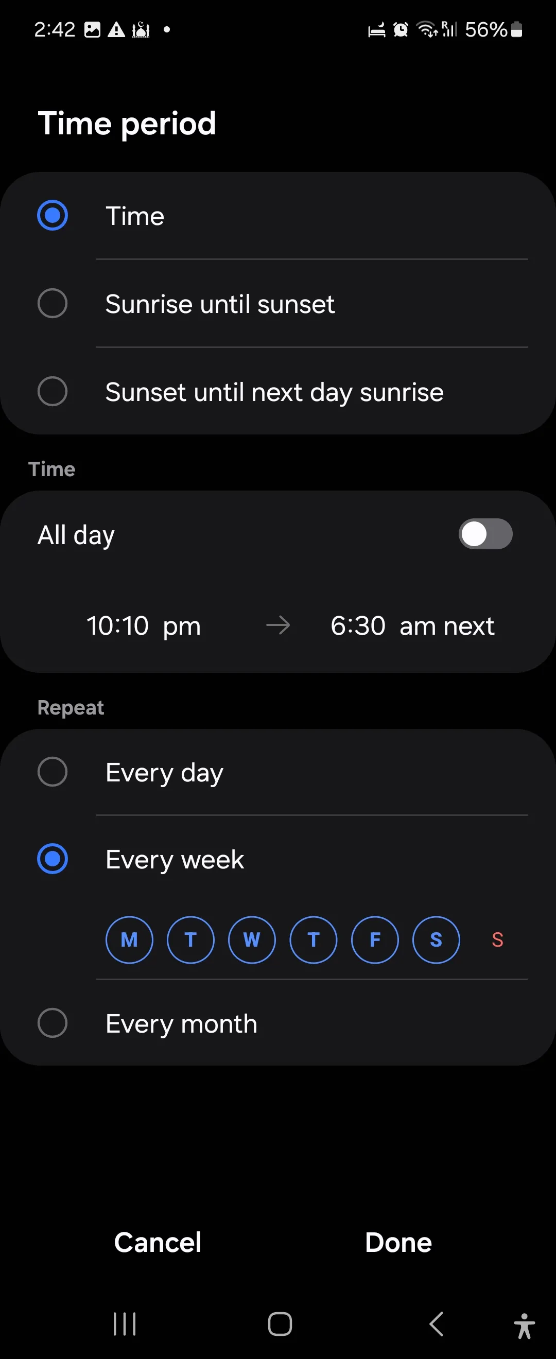Cài đặt routine ngủ trong Modes and Routines trên Galaxy Z Flip