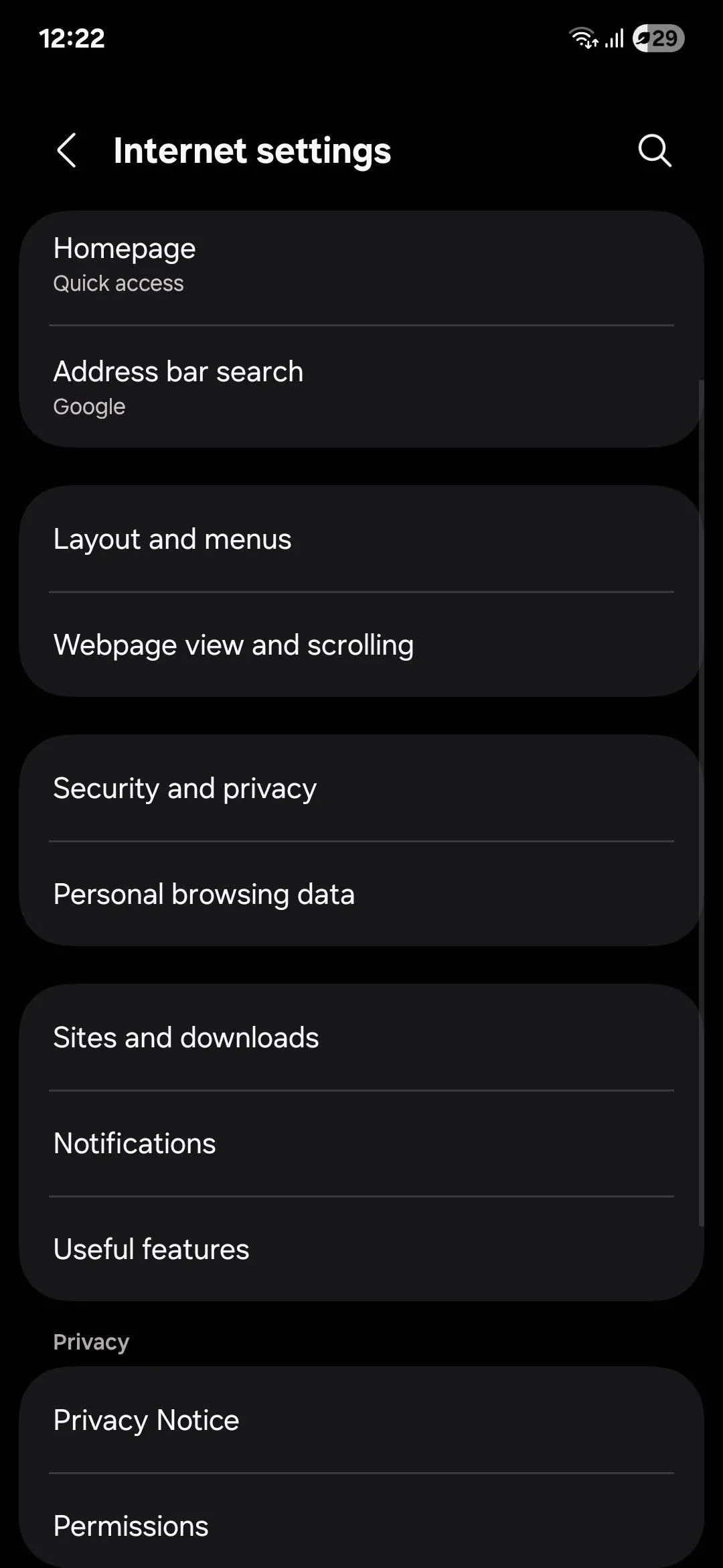 Cài đặt Samsung Internet giúp tùy chỉnh trải nghiệm duyệt web