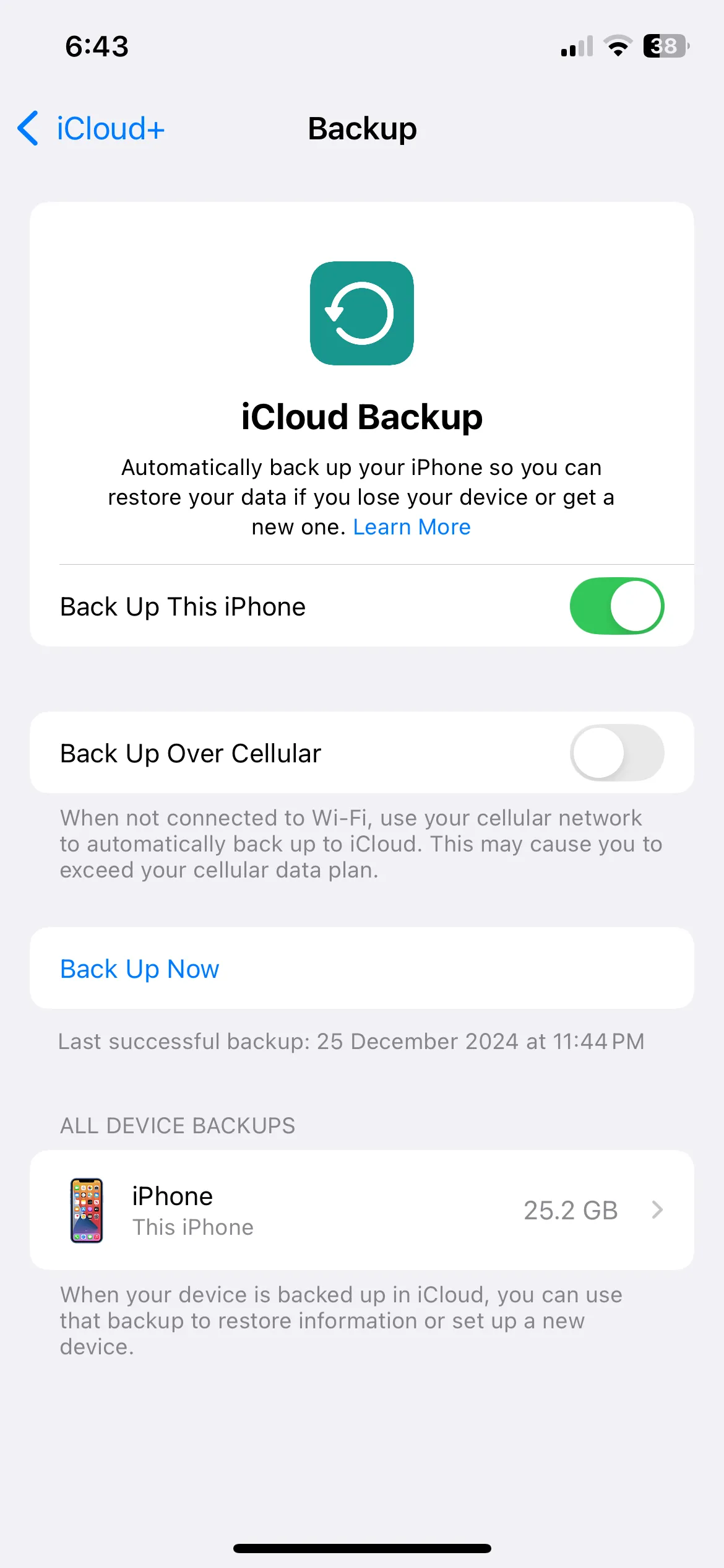 Cài đặt sao lưu iCloud trên iPhone