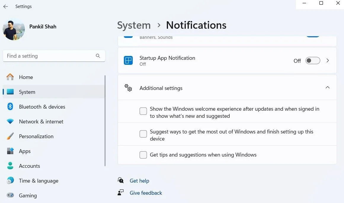 Cài đặt tắt gợi ý và mẹo trên Windows 11