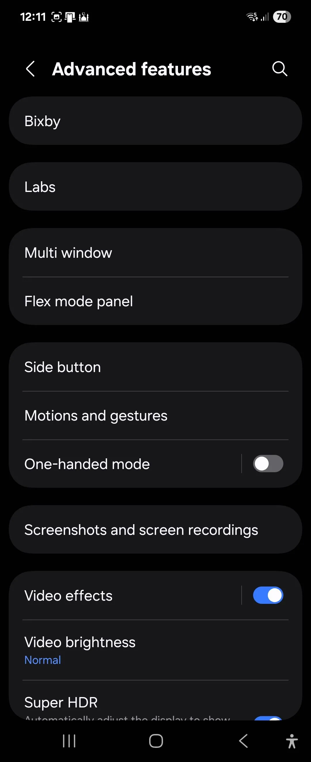 Cài đặt Tính năng nâng cao trên Samsung Galaxy Z Flip 6 chạy One UI 7