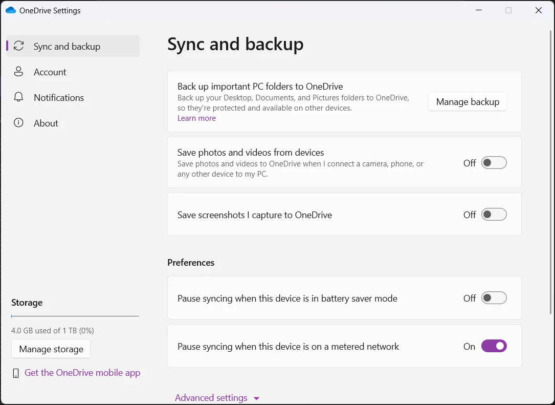 Cài đặt ứng dụng OneDrive trên Windows 11, minh họa khả năng đồng bộ dữ liệu đám mây của Microsoft