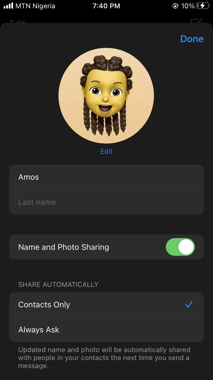 Chỉnh sửa chi tiết iMessage trên iPhone không có Face ID