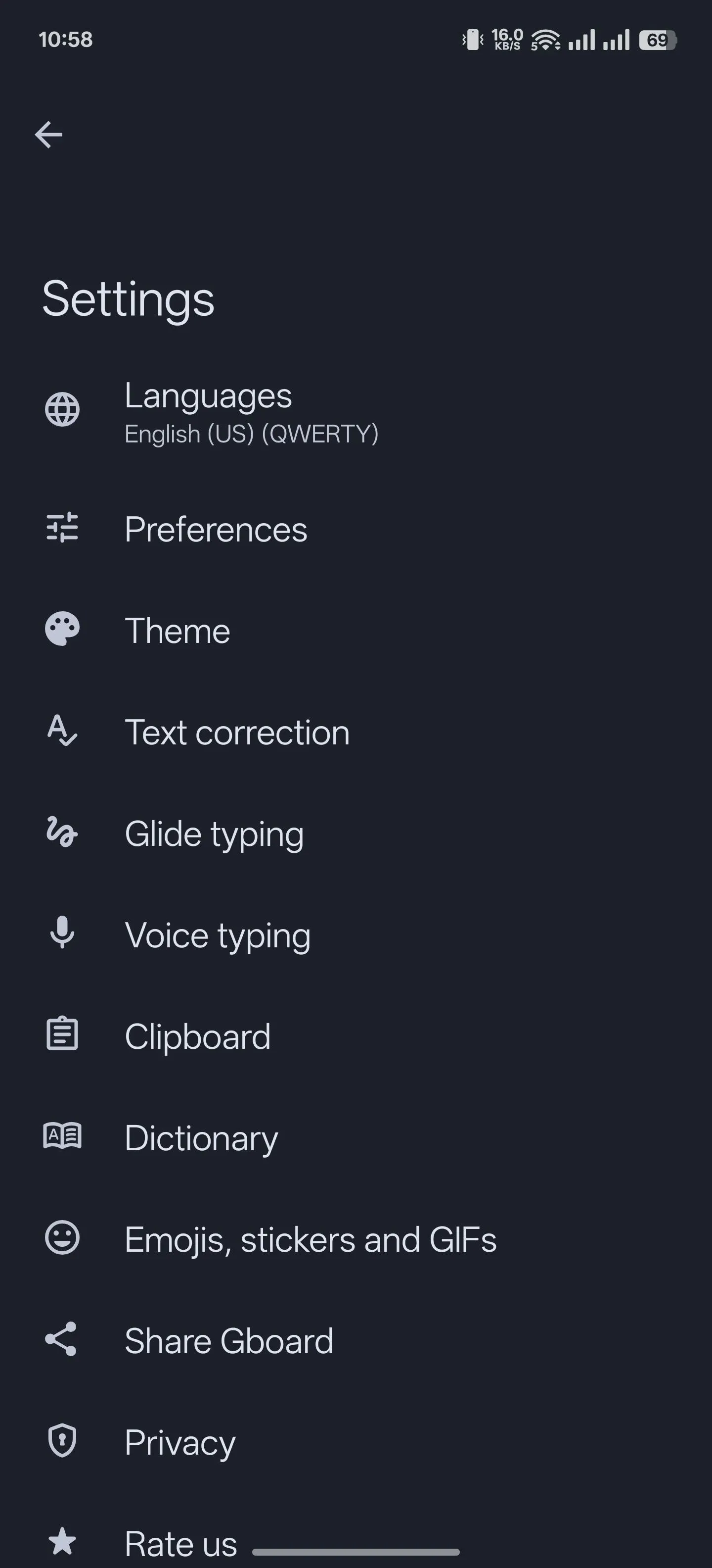 Chọn tùy chọn Bảng tạm trong cài đặt Gboard để lưu ảnh chụp màn hình gần đây