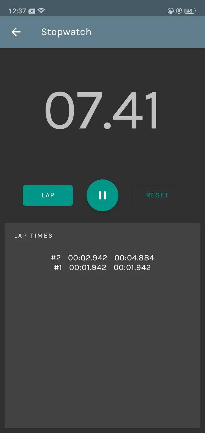 Chức năng đồng hồ bấm giờ trên ứng dụng AMDroid