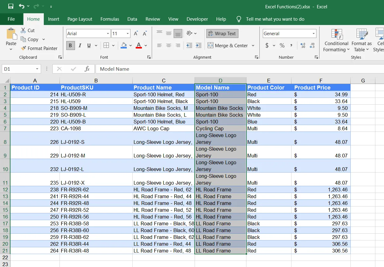 Chức năng xuống dòng văn bản (Text Wrap) được bật trong Microsoft Excel, tối ưu hiển thị nội dung ô bảng tính