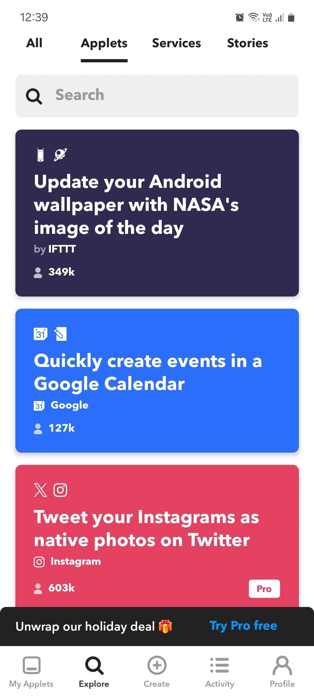 Đề xuất Applet tự động hóa trên ứng dụng IFTTT