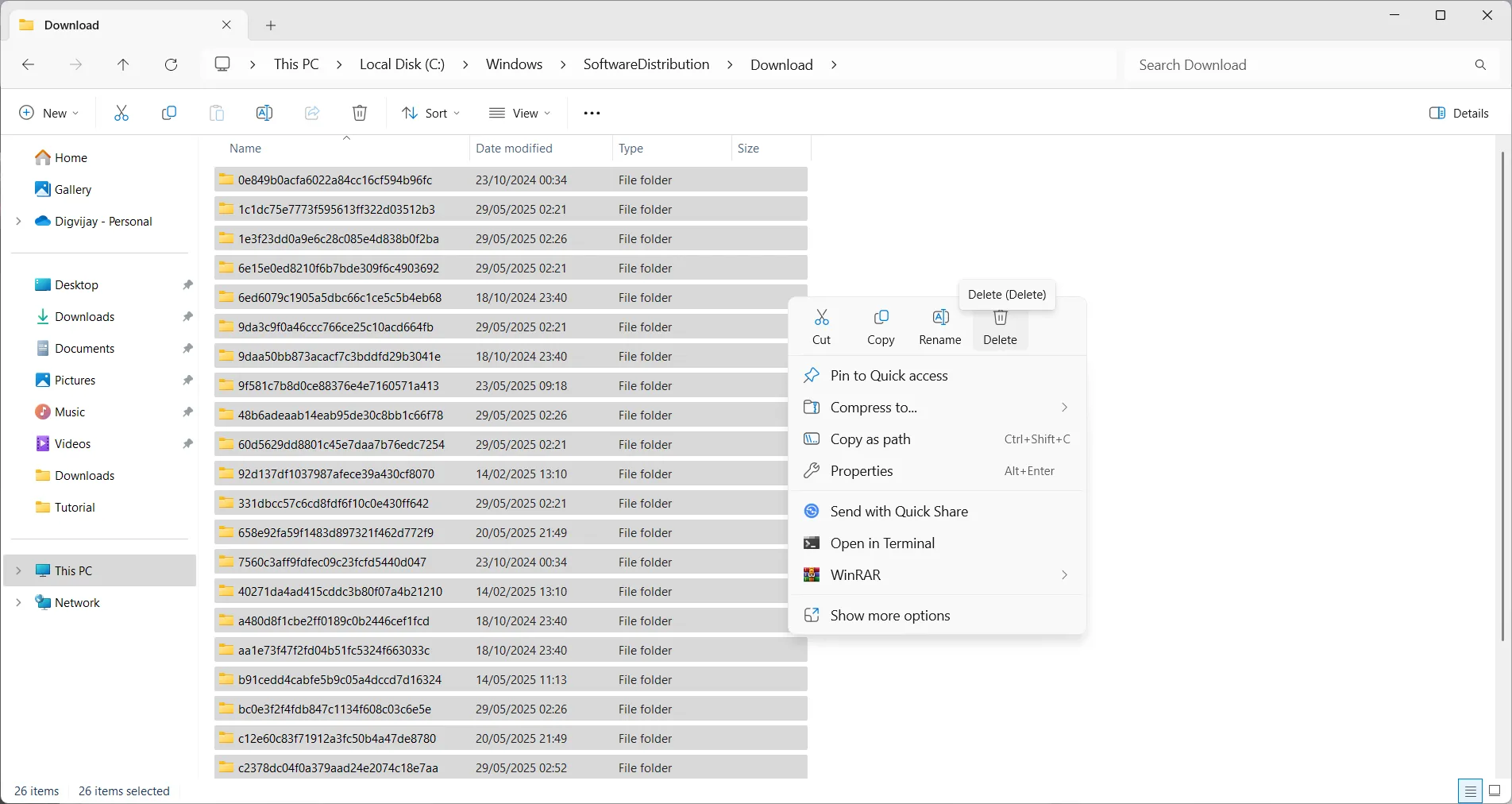 Dọn dẹp tệp tải xuống từ thư mục SoftwareDistributionDownload của Windows