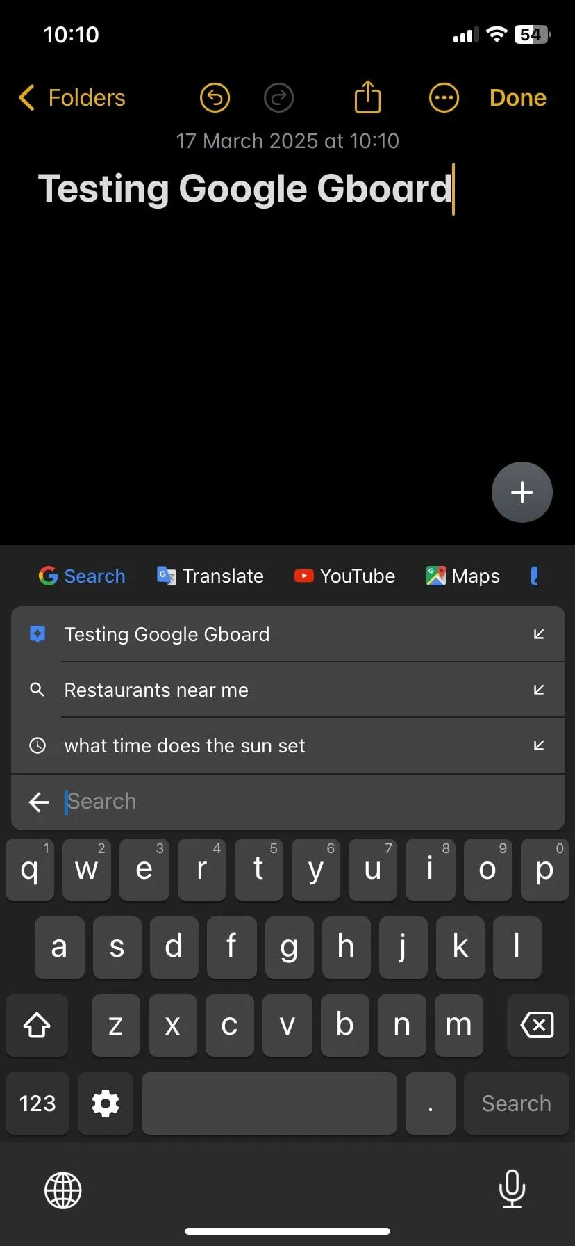 Gboard tích hợp tìm kiếm Google và gợi ý từ ngữ nhanh chóng