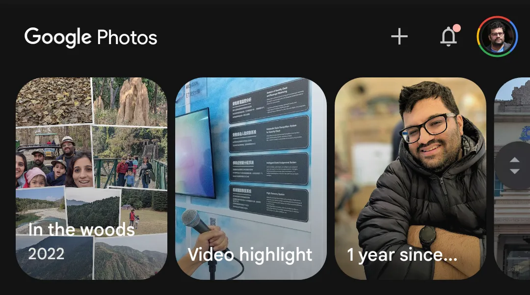 Giao diện album "Kỷ niệm" được Google Photos tự động tạo và sắp xếp thông minh
