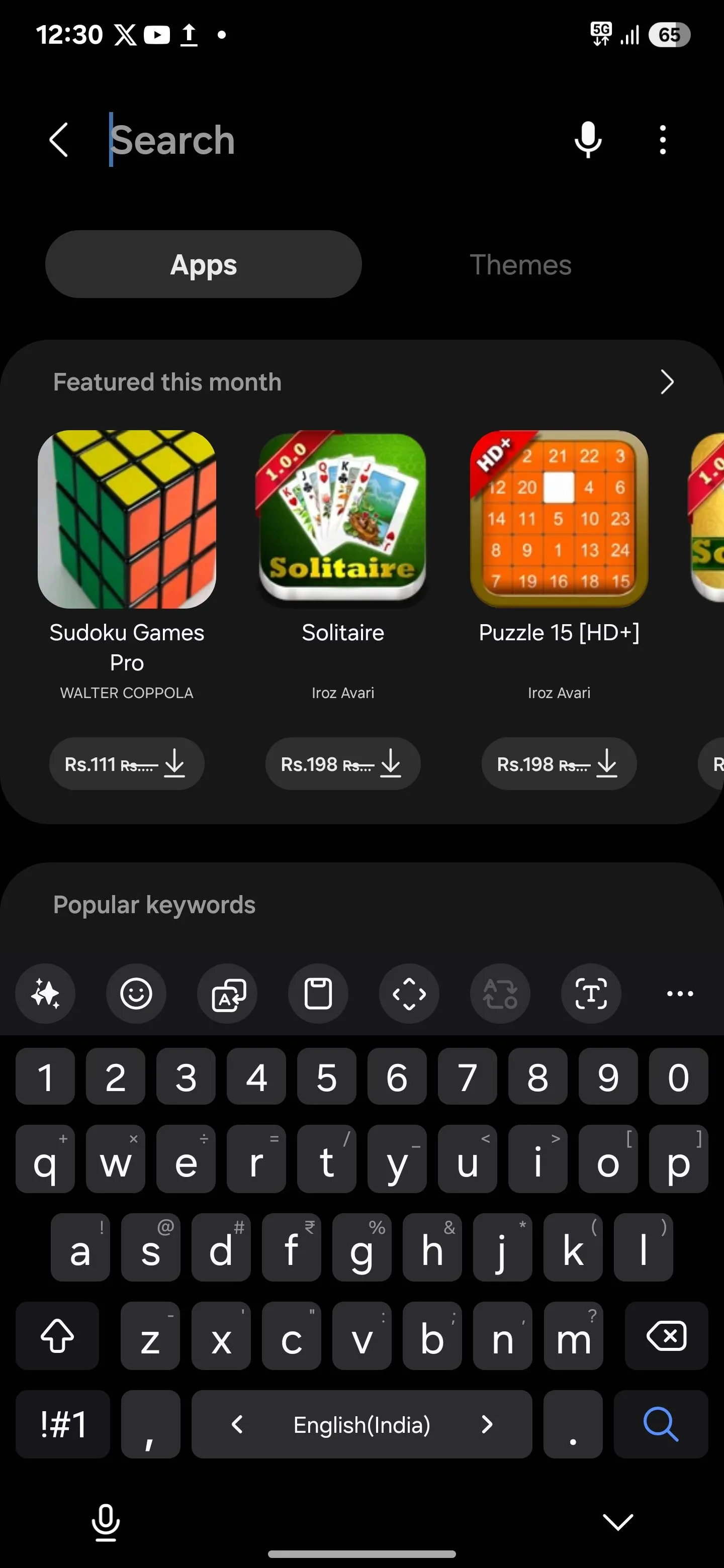 Giao diện bàn phím Samsung Keyboard