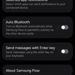 Giao diện cài đặt thông báo ứng dụng trong Samsung Flow trên điện thoại Galaxy