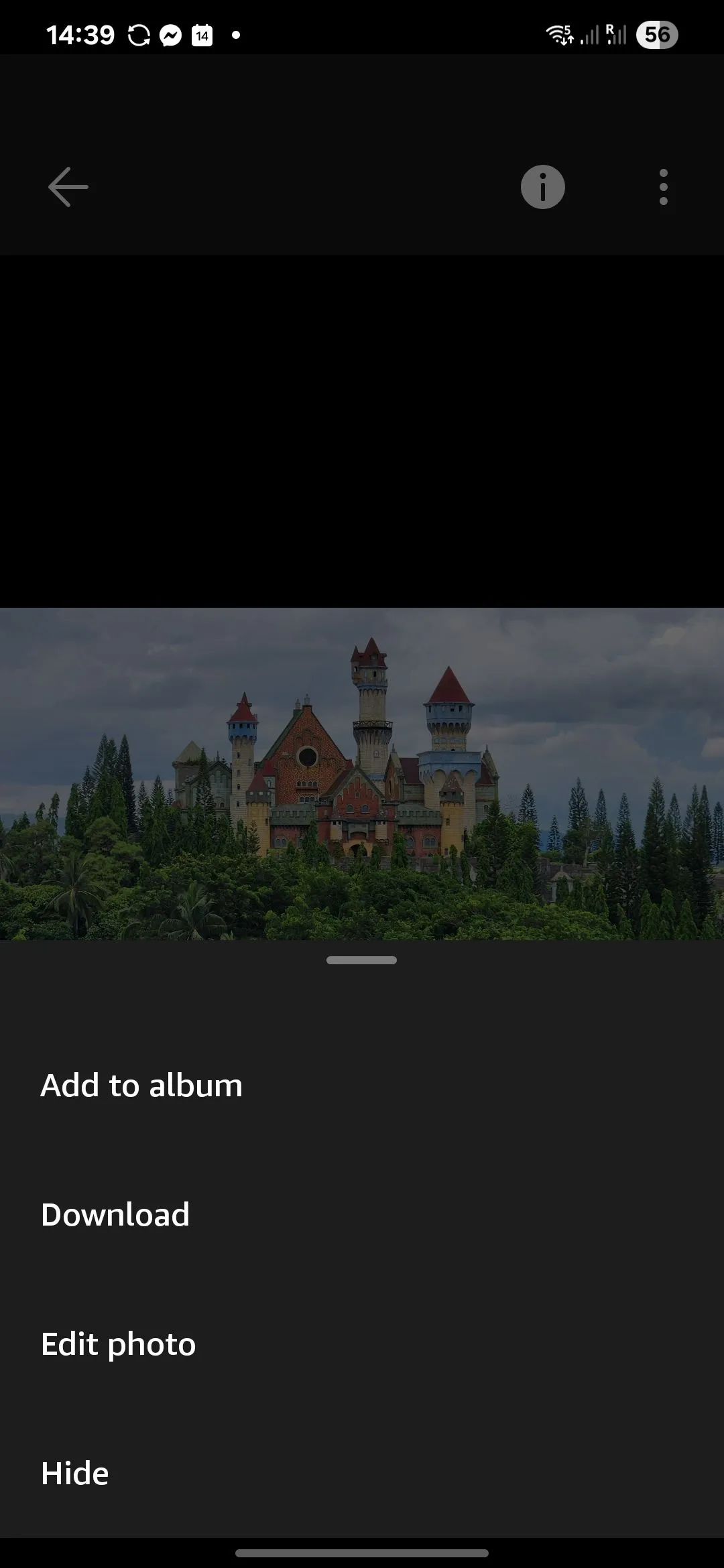 Giao diện chỉnh sửa ảnh chi tiết trên ứng dụng Amazon Photos để tối ưu cho TV