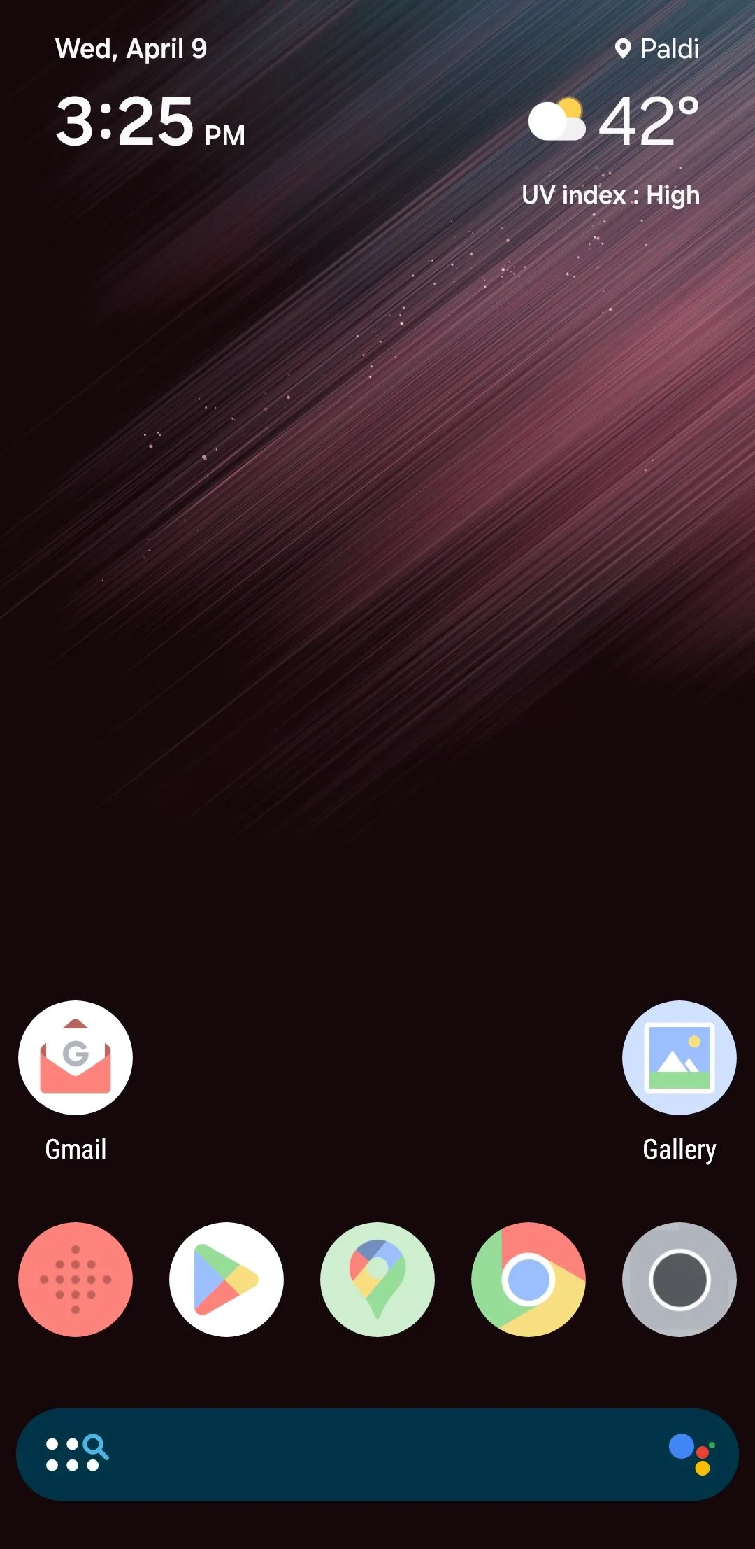 Giao diện màn hình chính Android với bộ icon Delta Icon Pack đồng bộ