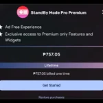 Giao diện nâng cấp StandBy Mode Pro lên bản Premium với thanh toán trọn đời