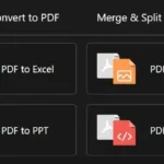 Giao diện PDFGear hiển thị tính năng chuyển đổi từ PDF sang các định dạng khác