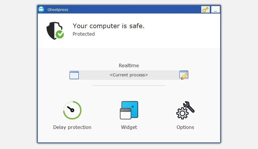 Giao diện phần mềm chống keylogger Ghostpress trên máy tính để bàn