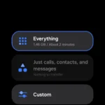 Giao diện Smart Switch cho phép chọn loại dữ liệu sao lưu, bao gồm Thư mục Bảo mật Samsung