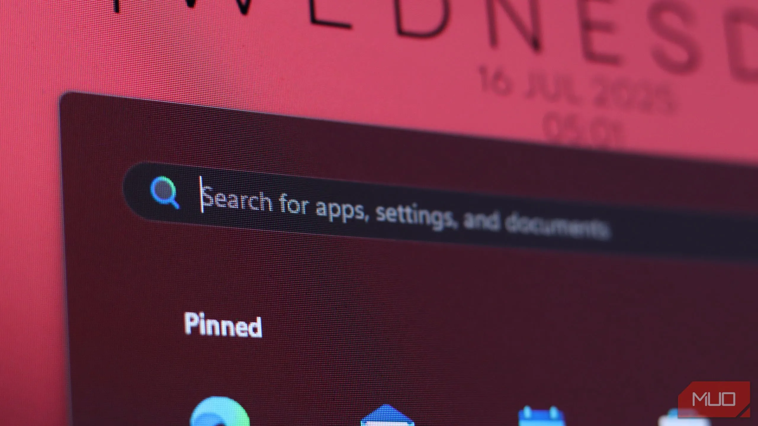 Giao diện tìm kiếm Windows trong Start Menu