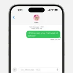 Giao diện tin nhắn RCS trên iPhone 15 chạy iOS 18
