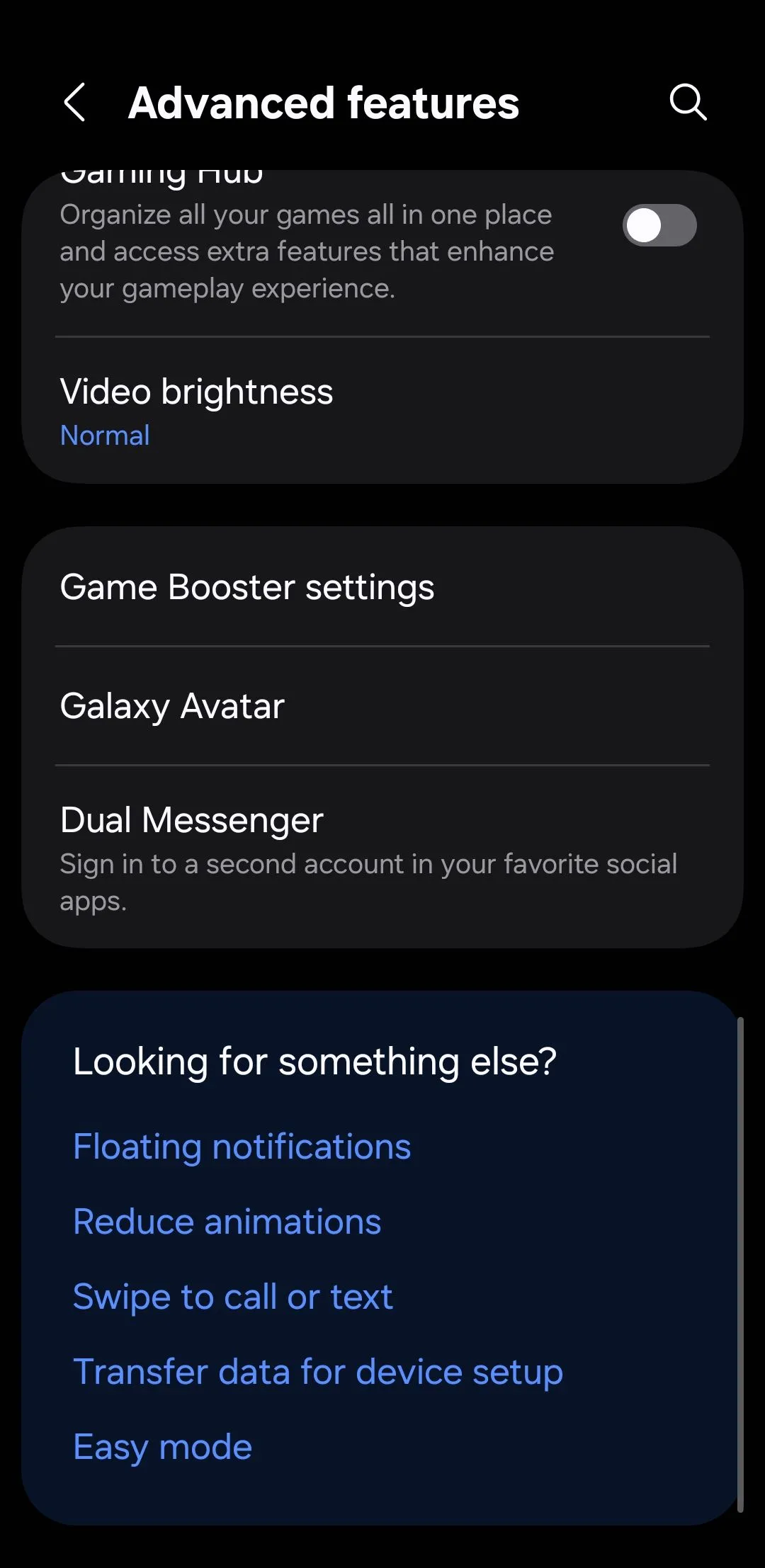 Giao diện tính năng nâng cao trên Samsung One UI 7