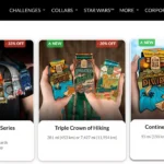 Giao diện trang web The Conqueror hiển thị các thử thách ảo đa dạng từ khắp nơi trên thế giới.