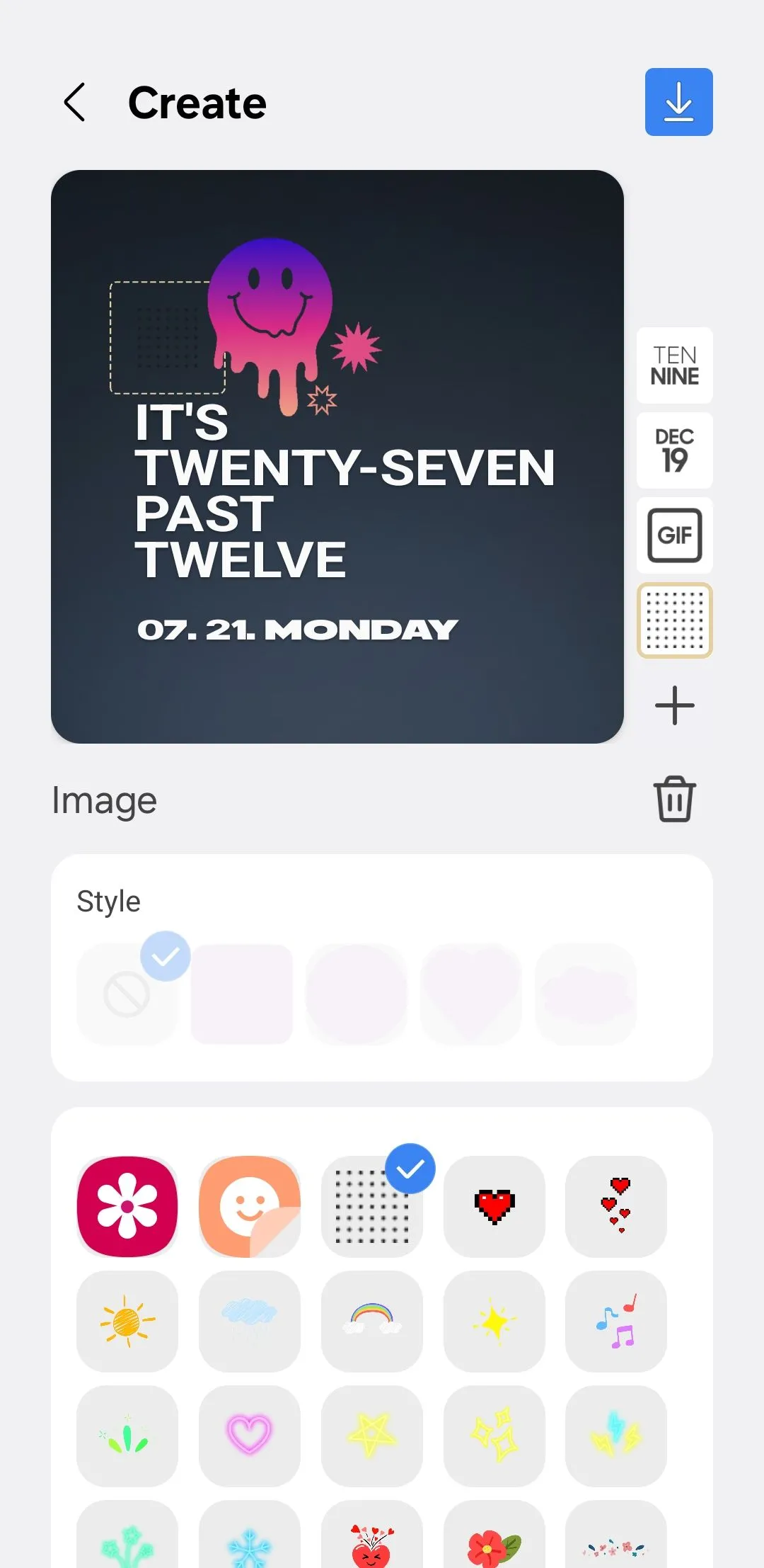 Giao diện tùy chỉnh Always On Display trong ứng dụng ClockFace của Good Lock&quot;
