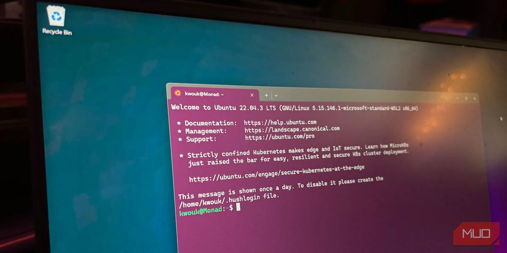 giao diện Ubuntu chạy trên Windows Subsystem for Linux hỗ trợ dual-boot