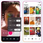 Giao diện ứng dụng Edits của Meta với các tính năng chỉnh sửa video đa dạng.