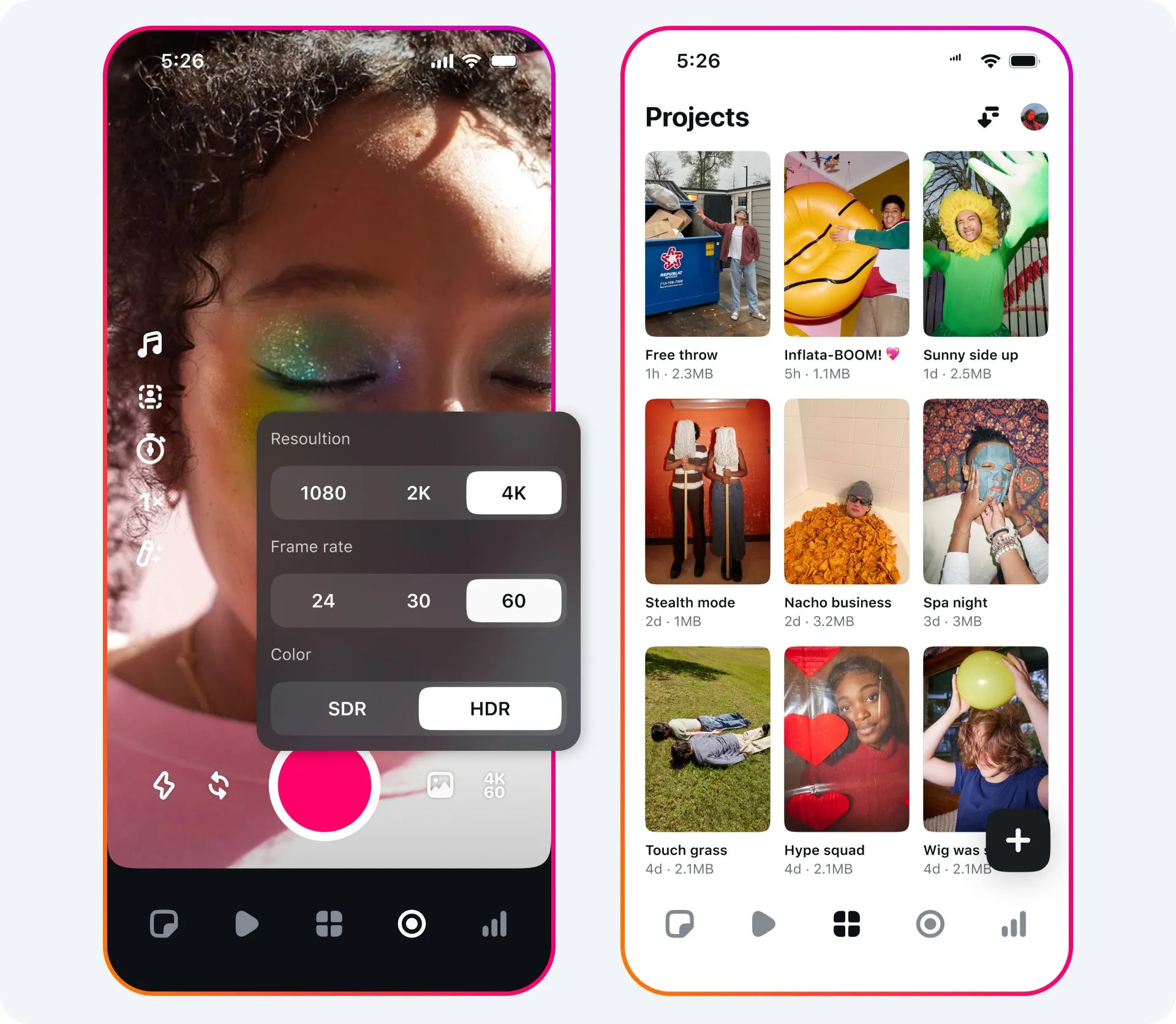 Giao diện ứng dụng Edits của Meta với các tính năng chỉnh sửa video đa dạng.